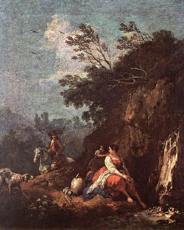 ZUCCARELLI  Francesco Landscape with a Rider oil painting image